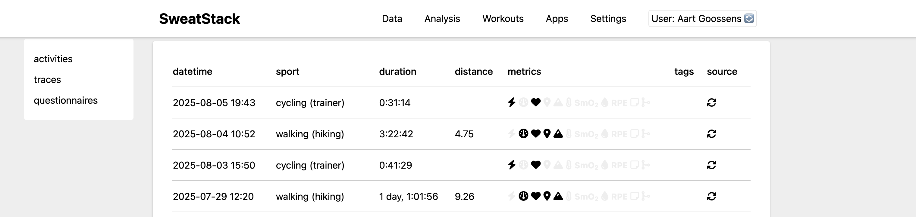 SweatStack Screenshot